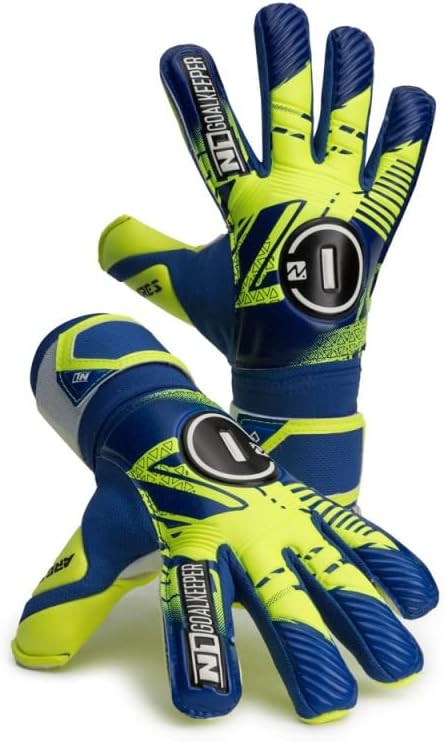 N1 Goalkeeper gloves Ares Kids. Guantes de fútbol juvenil con corte Ergoroll y palma de látex alemana. Guantes de portero de fútbol para niños con