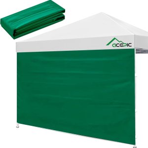 Paredes laterales de tienda de campaña instantánea para toldo desplegable de 10 x 10 pies, poliéster 210D impermeable, verde (solo 1 pared lateral, Paredes laterales de tienda de campaña instantánea para toldo desplegable de 10 x 10 pies, poliéster 210D impermeable, verde (solo 1 pared lateral,