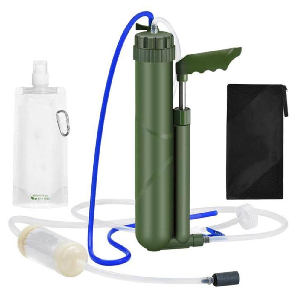 Generic Bomba de filtro de agua portátil para exteriores, filtración de 3 etapas a 0.01 micrones, fabricada con acero inoxidable SUS 304