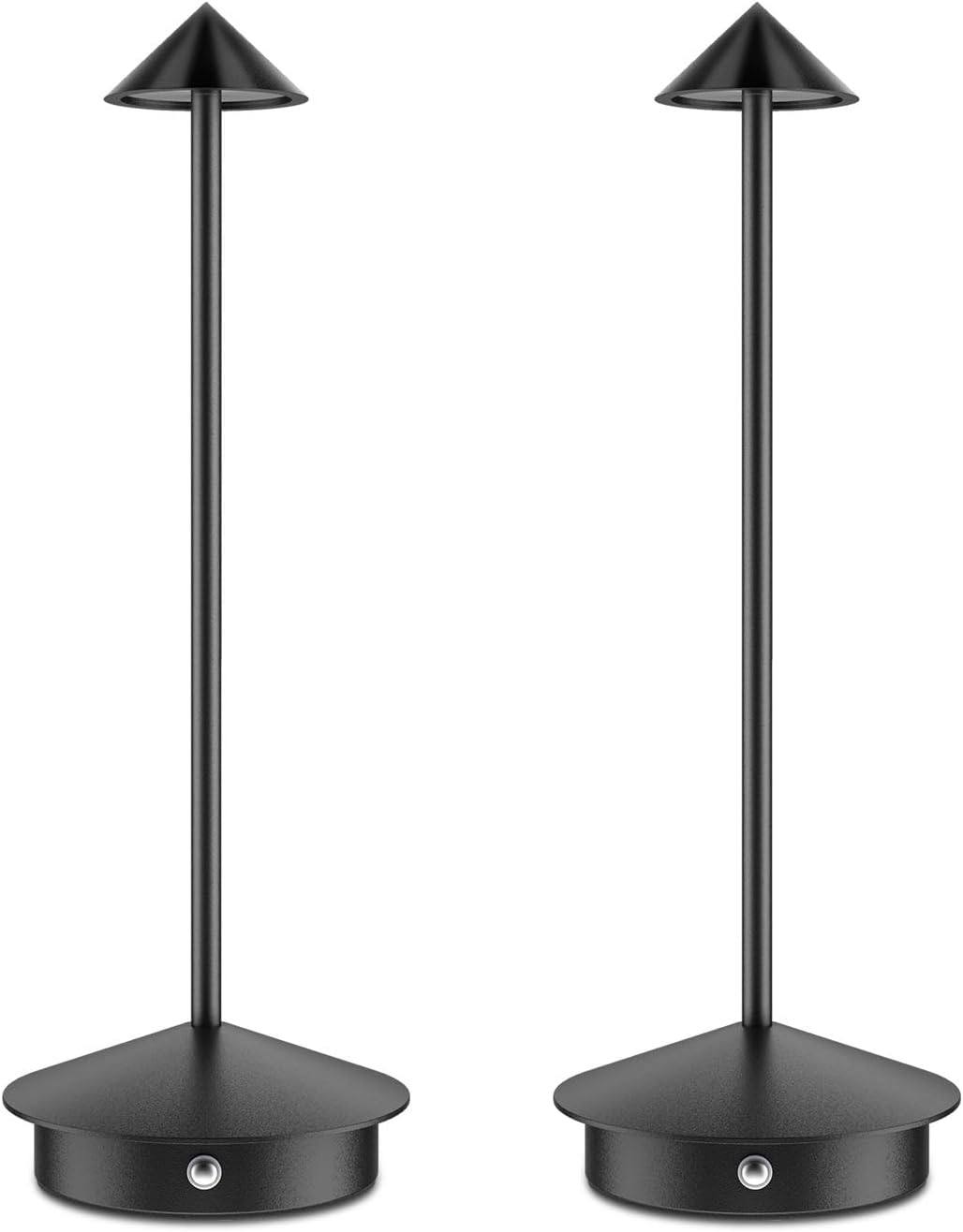 SCOPOW Paquete de 2 lámparas de mesa inalámbricas recargables pequeñas portátiles (6000 mAh), uso en exteriores e interiores, gradiente de 3 colores