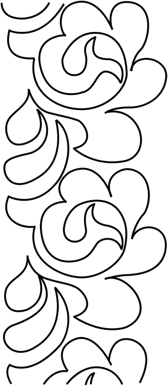 Juego de 3 plantillas de edredón de plástico para bordes, patrones, borde de plumas, fajas, diseño de salpicaduras con guía de edredón