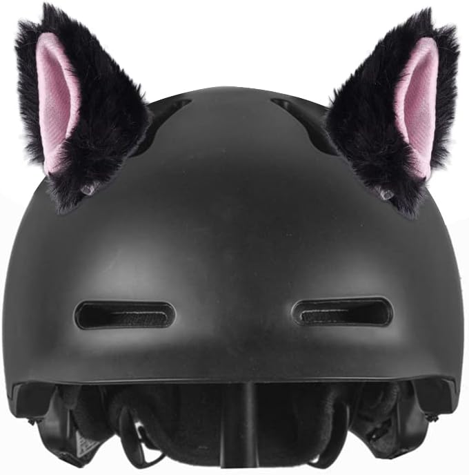 SPYMINNPOO 2 orejas de gato de felpa, accesorios para casco de esquí, casco de motocicleta, casco de snowboard (casco no incluido)