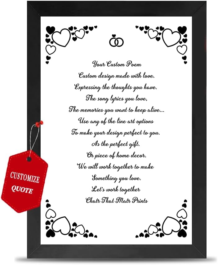 Impresiones artísticas personalizadas de poema o verso, citas personalizadas, lienzo para crear tus propias citas personalizadas para el hogar,
