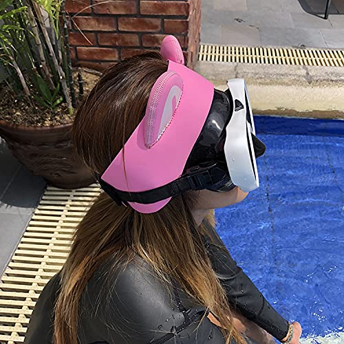 Diadema de buceo rosa gato gatito 0.079in neopreno capucha para mujeres jóvenes cubierta de la cabeza de buceo, surf banda térmica para el pelo para