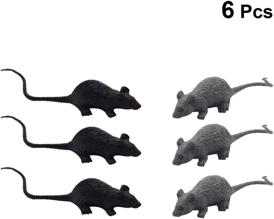 Gadpiparty 6 piezas de ratones falsos de simulación de mini ratón, ratones falsos, ratones espeluznantes, ratones realistas de terror novedosos para