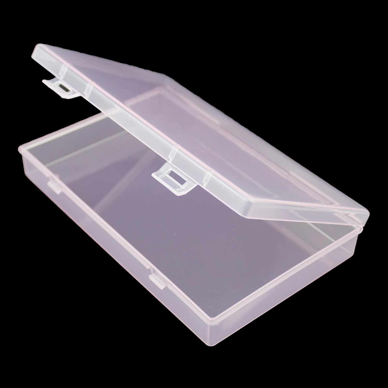 4 cajas rectangulares de plástico con tapas con bisagras para objetos pequeños y otros proyectos de manualidades (rosa, 7.1 x 4.3 x 1.2 pulgadas)
