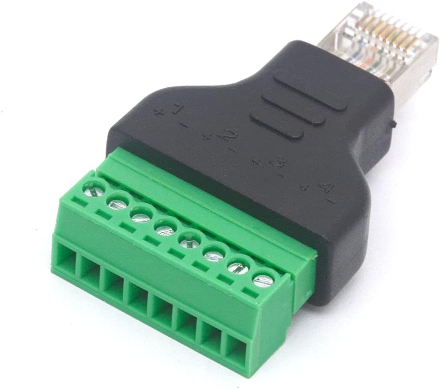 Adaptador de terminal de tornillo macho RJ45, RJ45 macho a tornillo de 8 pines, conector hembra Cat7 6 5 5e Extensor de enchufe de red Ethernet CCTV
