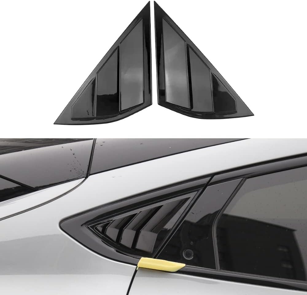 MACHSWON 2 fundas para rejillas de ventana lateral trasera para Mustang Mach-E 2021-2022 (negro brillante)