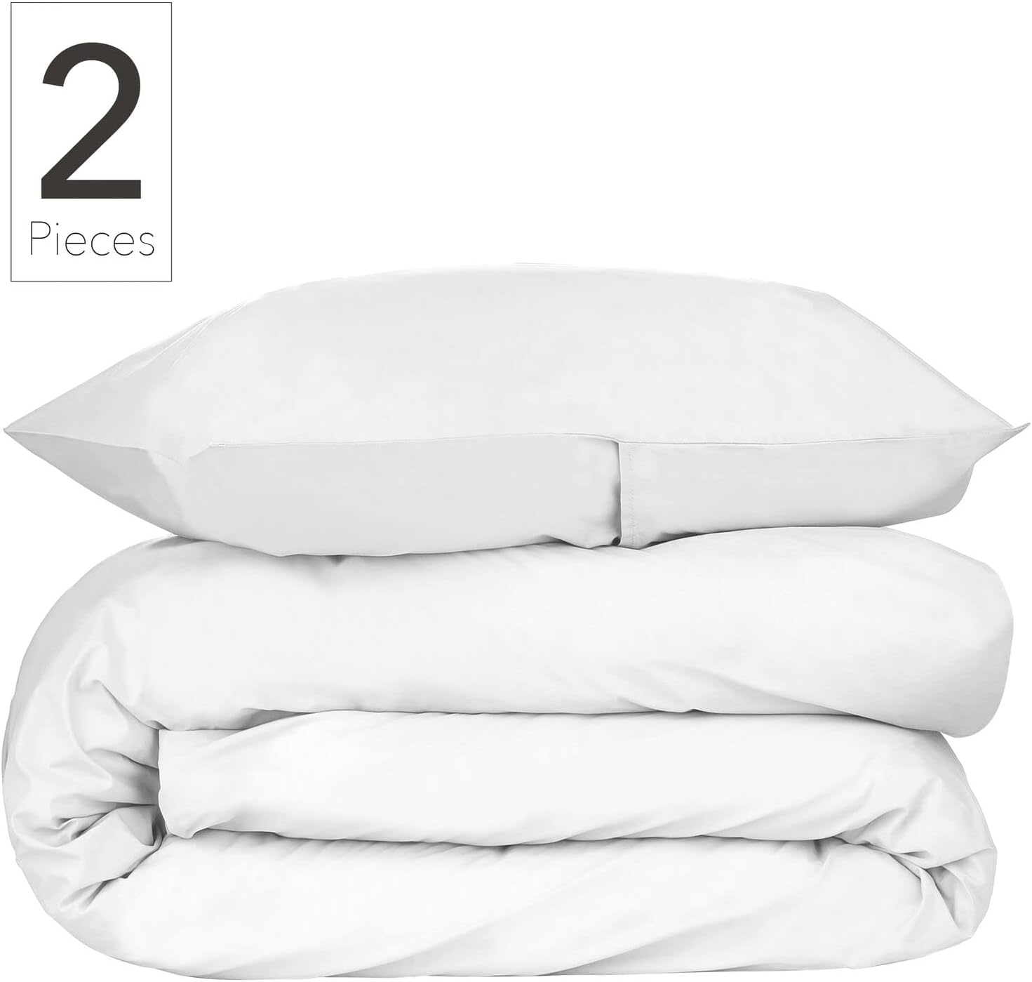 Nate Home by Nate Berkus – Juego de funda de edredón de percal de algodón de 200 hilos, 2 piezas, fresco, fresco y transpirable de mDesign, tamaño