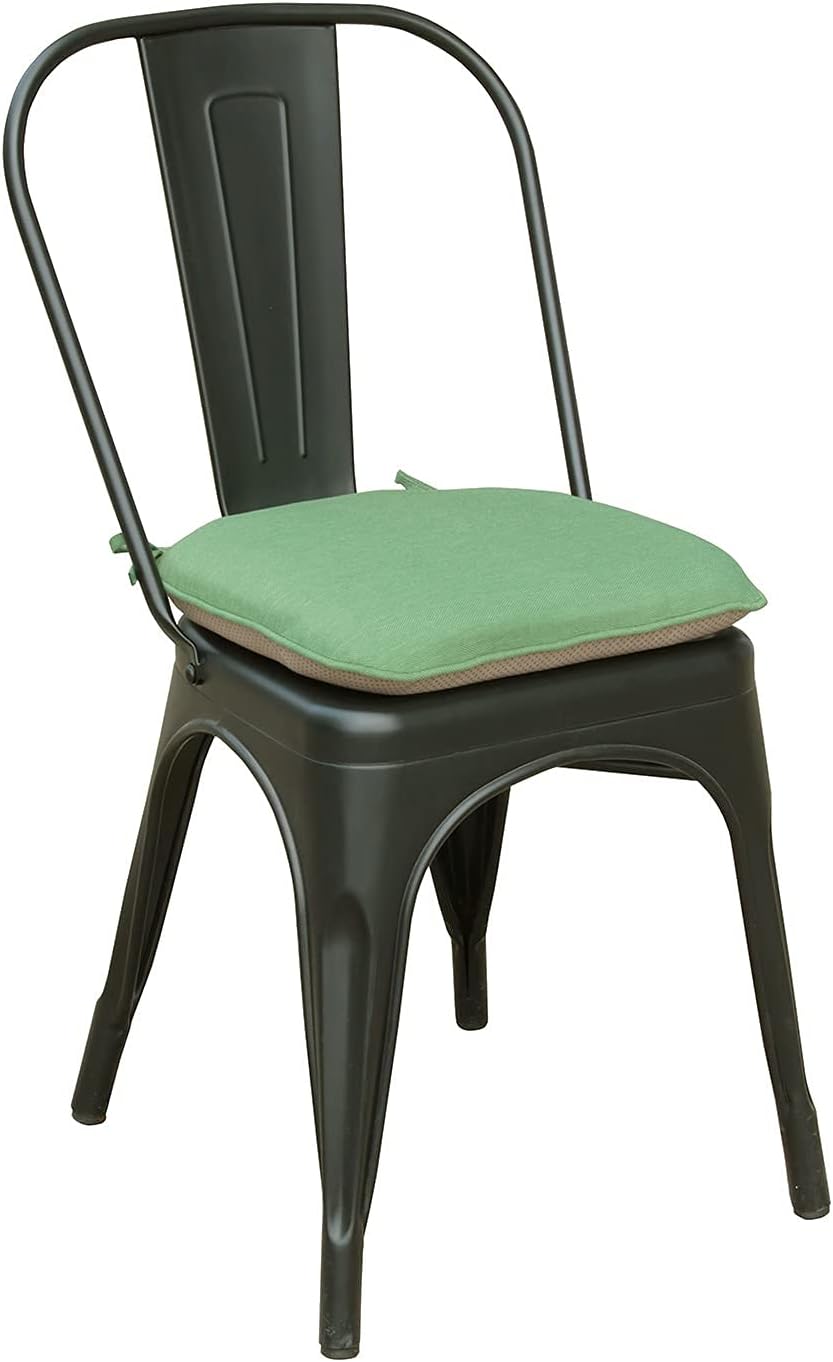 Cojín para silla antideslizante para exteriores, cojines de asiento para silla de comedor en forma de U con lazos, 14 x 14 pulgadas, juego de 2