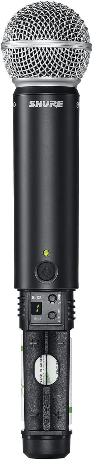 Shure – Sistema de micrófono inalámbrico UHF BLX288SM58, para iglesia, karaoke, duración de la batería de 14 horas, rango de 300 pies, (2)