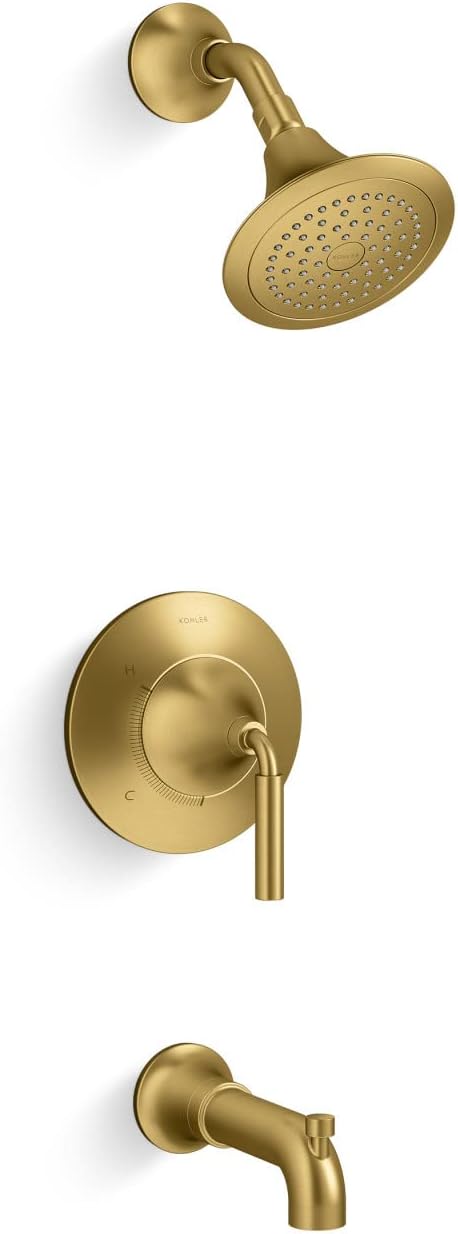 Kohler TS27421-4G-2MB Tone Rite-TempPressure-Balancing – Juego de grifería para bañera y ducha, 1.75 GPM, latón cepillado vibrante
