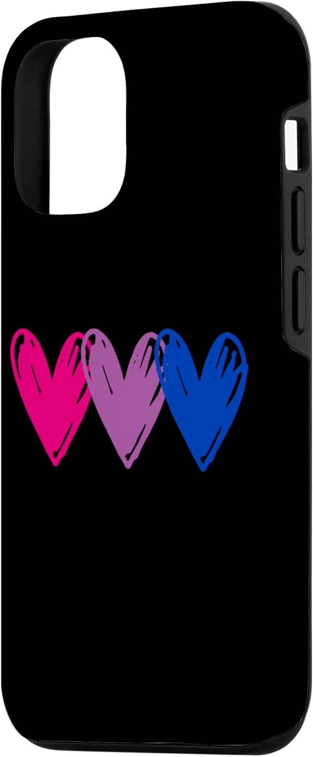 Funda bisexual para iPhone 13 Pro con corazones de bandera sexual LGBTQ Pride
