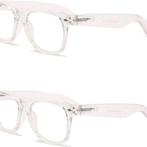 V.W.E. 2 pares de anteojos de lectura transparentes de color neón de lujo, cómodos y elegantes para lectores simples V.W.E. 2 pares de anteojos de lectura transparentes de color neón de lujo, cómodos y elegantes para lectores simples