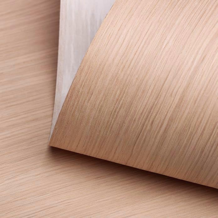 Edge Supply Hoja de chapa de madera de roble rojo, corte de un cuarto, 24 x 96 pulgadas, despegar y pegar, cara de chapa de grado “A”, fácil
