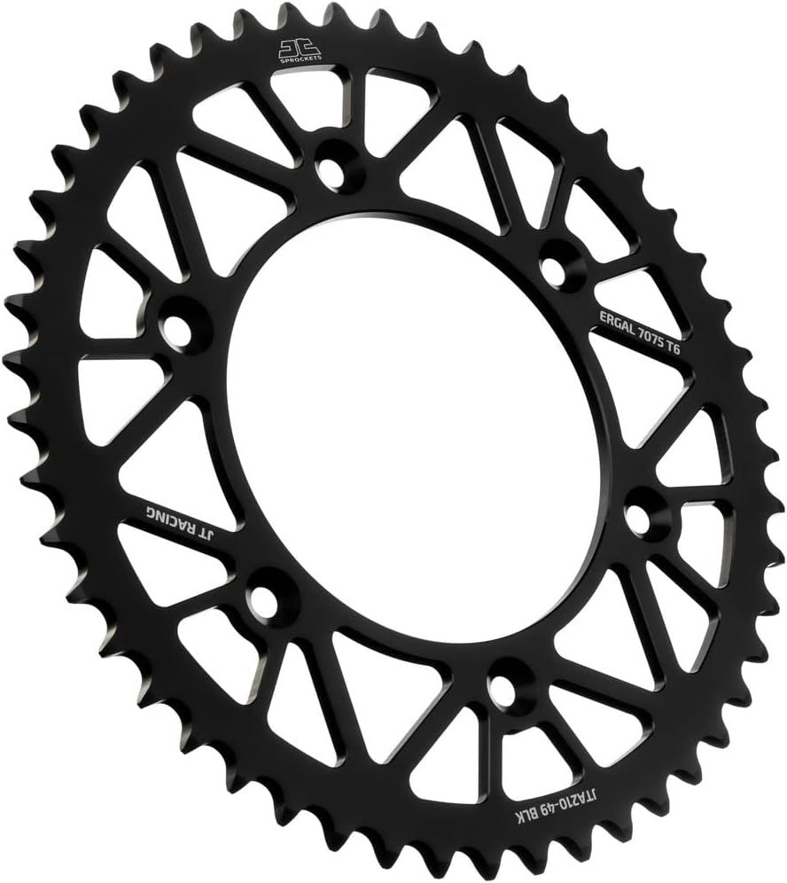 JT Sprockets JTA210.49BLK Negro Racelite anodizado aluminio 7075 T6 piñón trasero, solo