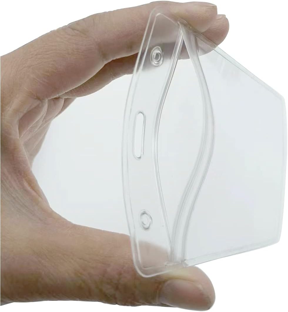 WINURE Paquete de 50 soportes de vinilo para tarjetas de identificación (se adaptan a insertos de 3 x 5 pulgadas), impermeables, plástico