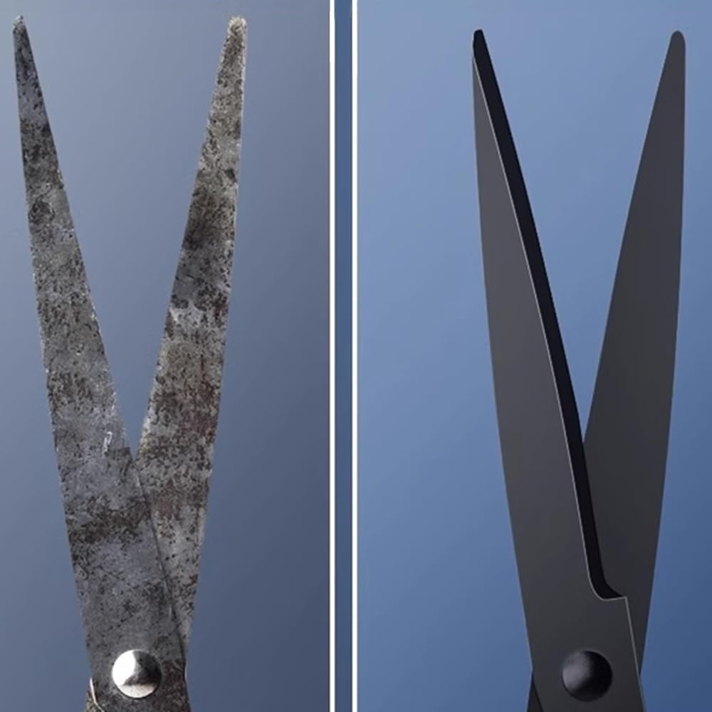 Tijeras de oficina negras de 7 pulgadas, tijeras afiladas multiusos, tijeras de hoja de acero inoxidable, tijeras rectas con mango de acrilonitrilo