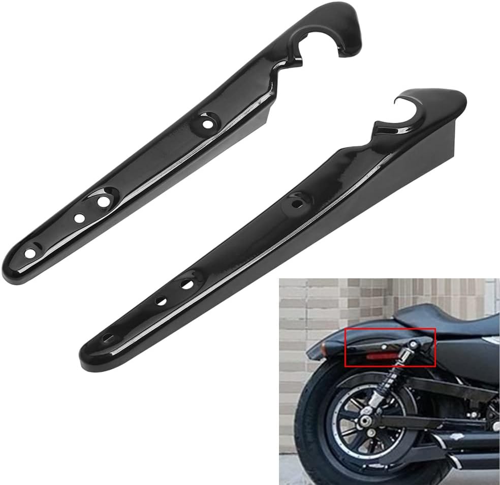 Juego de puntal de guardabarros trasero negro brillante para guardabarros, cubierta de soporte lateral de señal de giro para Harley Sportster Iron