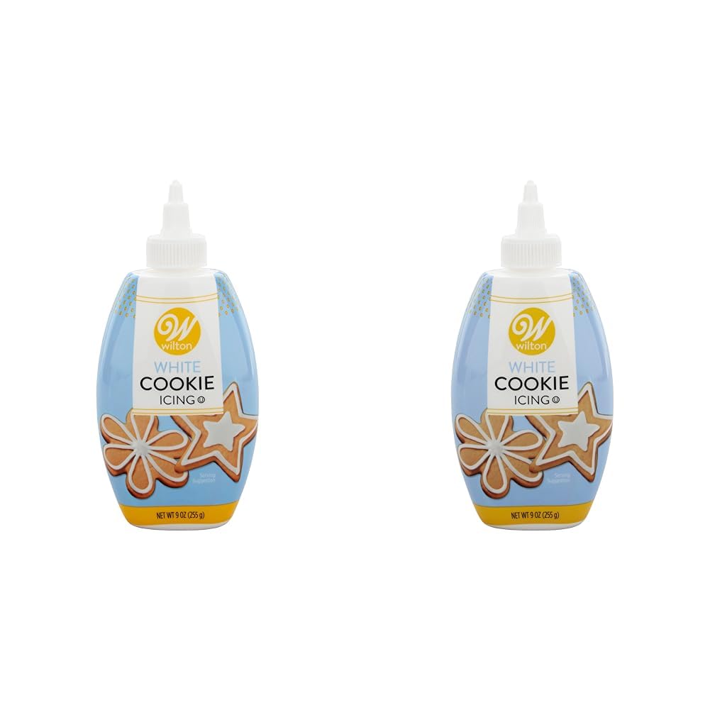 Wilton Glaseado blanco para galletas, color de glaseado rápido, fácil de usar y listo para decoraciones de pasteles y galletas, se fija suave en