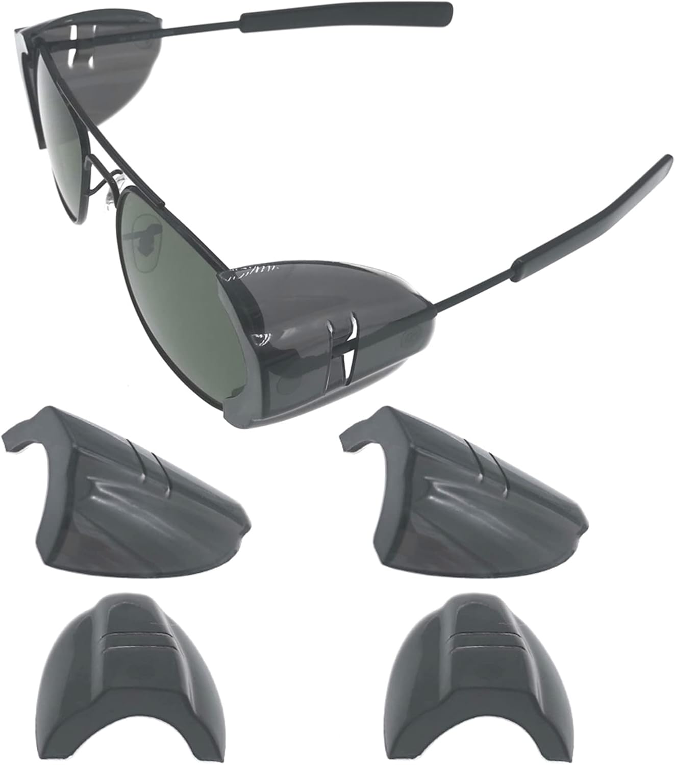 Protectores laterales para lentes, protectores laterales deslizantes, tamaño L se adapta a medianos a grandes, tamaño M para marcos de lentes