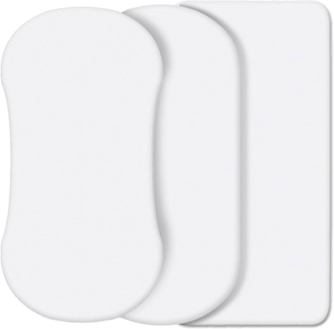 CaSaJa Juego de sábanas de moisés blanco de 3 unidades, tacto suave y sedoso con cómoda superficie de siesta para bebé niño y niña, ajuste flexible,