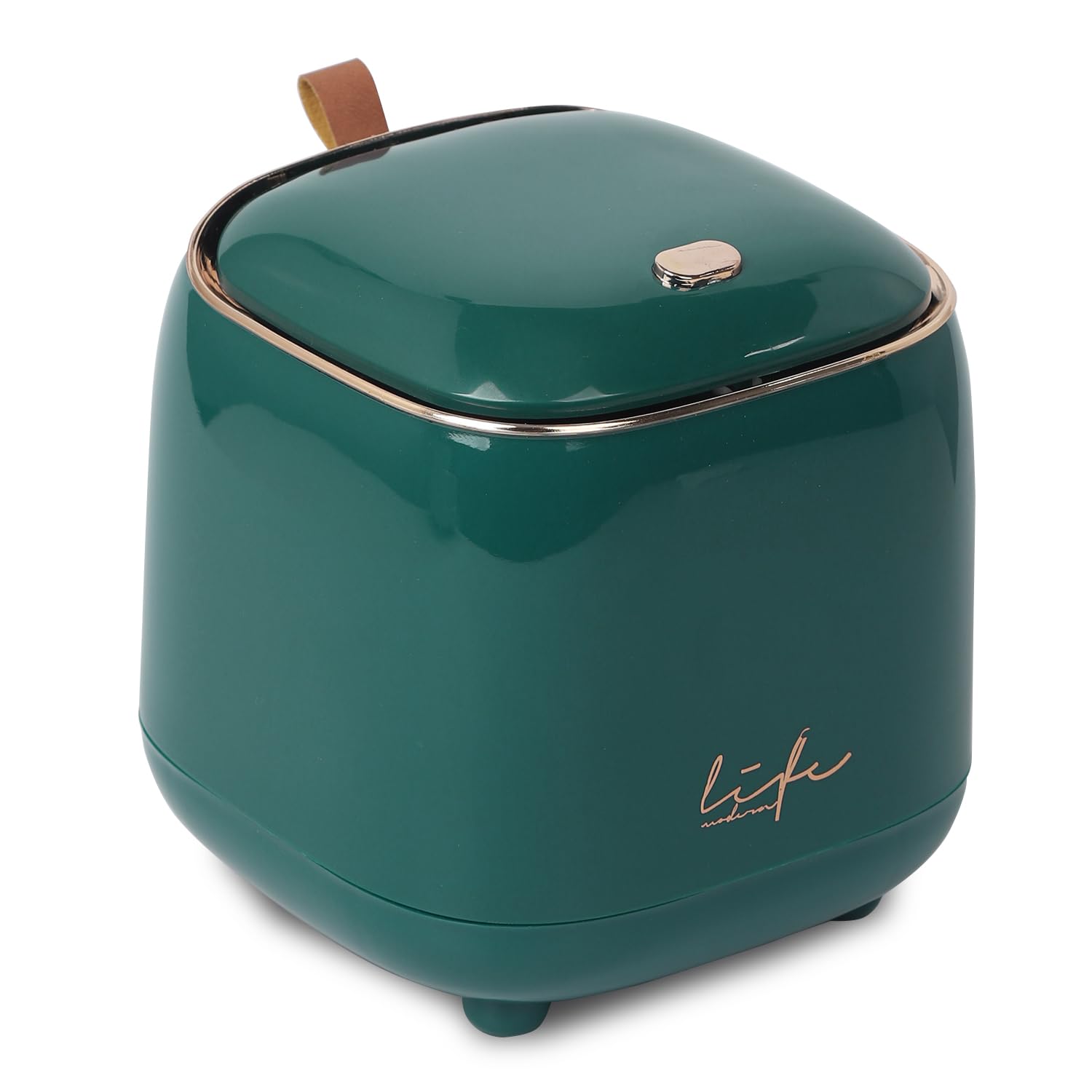 Bonito bote de basura mini para escritorio, papelera portátil desplegable para acampar y SUV, conducción automática con tapa de bloqueo