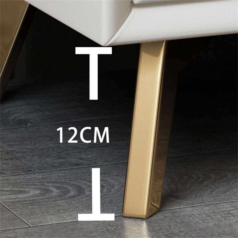 Mesita de noche de madera maciza con 2 cajones, mesa auxiliar moderna con cajón deslizante, patas de metal, mesa de noche moderna e mesa auxiliar