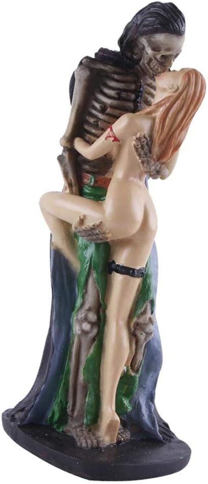 FRECI Figura de calavera de resina, modelo de decoración de esqueleto coleccionable para decoración del hogar de Halloween – B