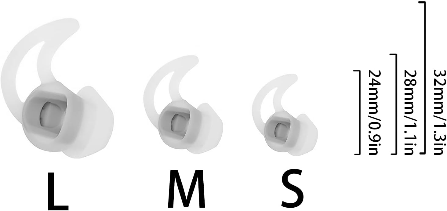Juego de 3 pares de puntas de silicona de repuesto SML en el oído