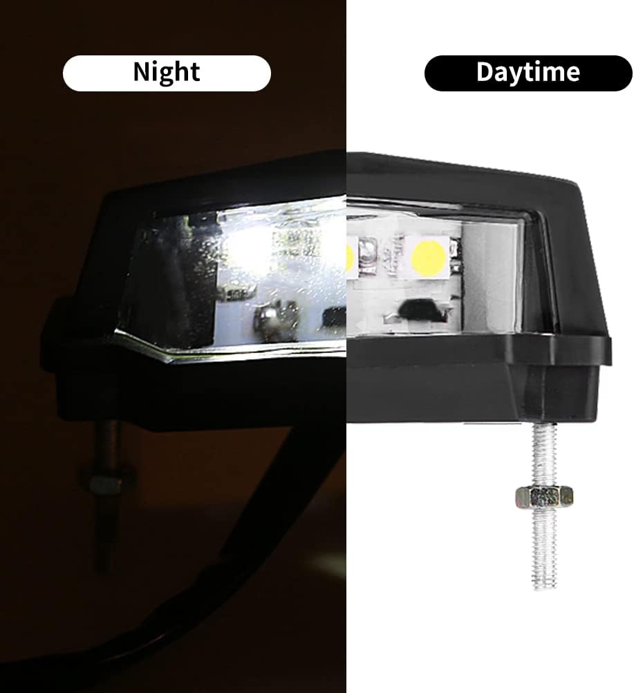 Luz de matrícula LED de 6k, 12 V, luz universal para placa de matrícula de motocicleta, luz LED trasera de freno trasero, lámpara de montaje de