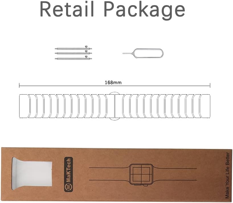 Banda de pulsera de eslabones de cerámica de 0.787 in para Samsung Galaxy Watch 7 FE 6 5 4,4042434445461.850 in, Huawei GT 3 1.654 in (negro)