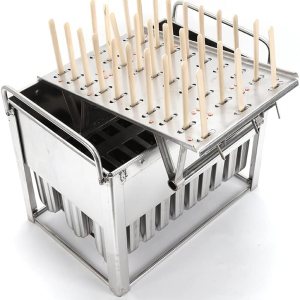 KONKENIE Acero inoxidable Ice Lolly Molds Palillo de helado de paleta titular de plata (30PCS) KONKENIE Acero inoxidable Ice Lolly Molds Palillo de helado de paleta titular de plata (30PCS)