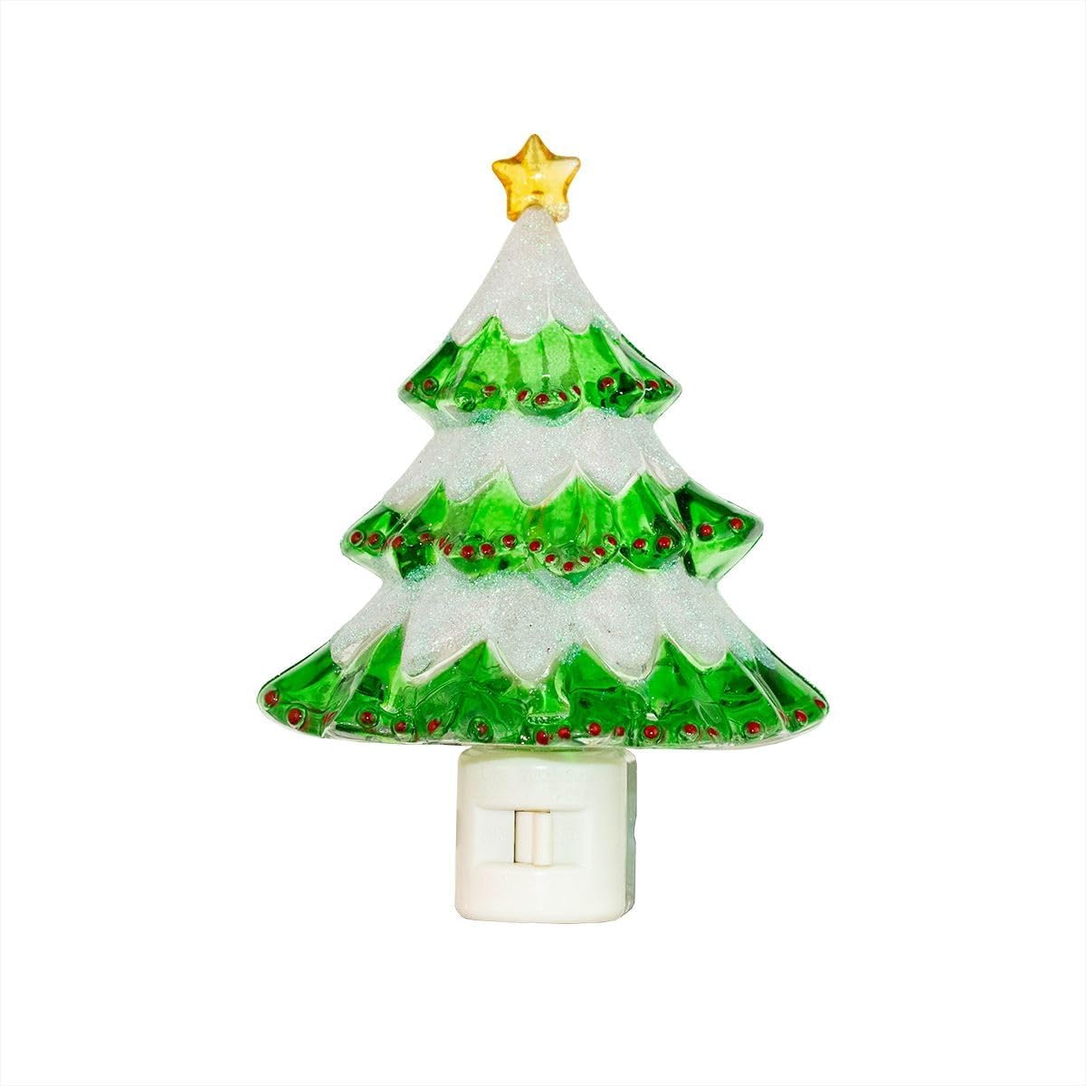 Novelty Lights Luz nocturna LED para decoración de árbol de Navidad con enchufe giratorio