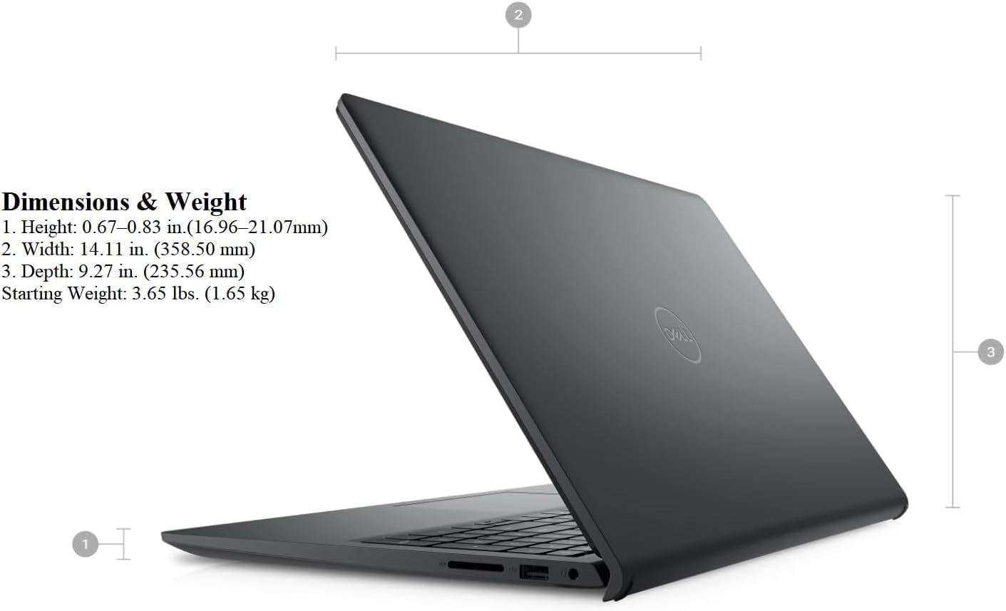 DELL Laptop Inspiron 15 Business 2023, 15.6 pulgadas 1920 x 1080 FHD, Intel i5-1135G7 2.4 GHz, 16 GB, SSD de 1 TB, gráficos Intel Iris Xe, cámara