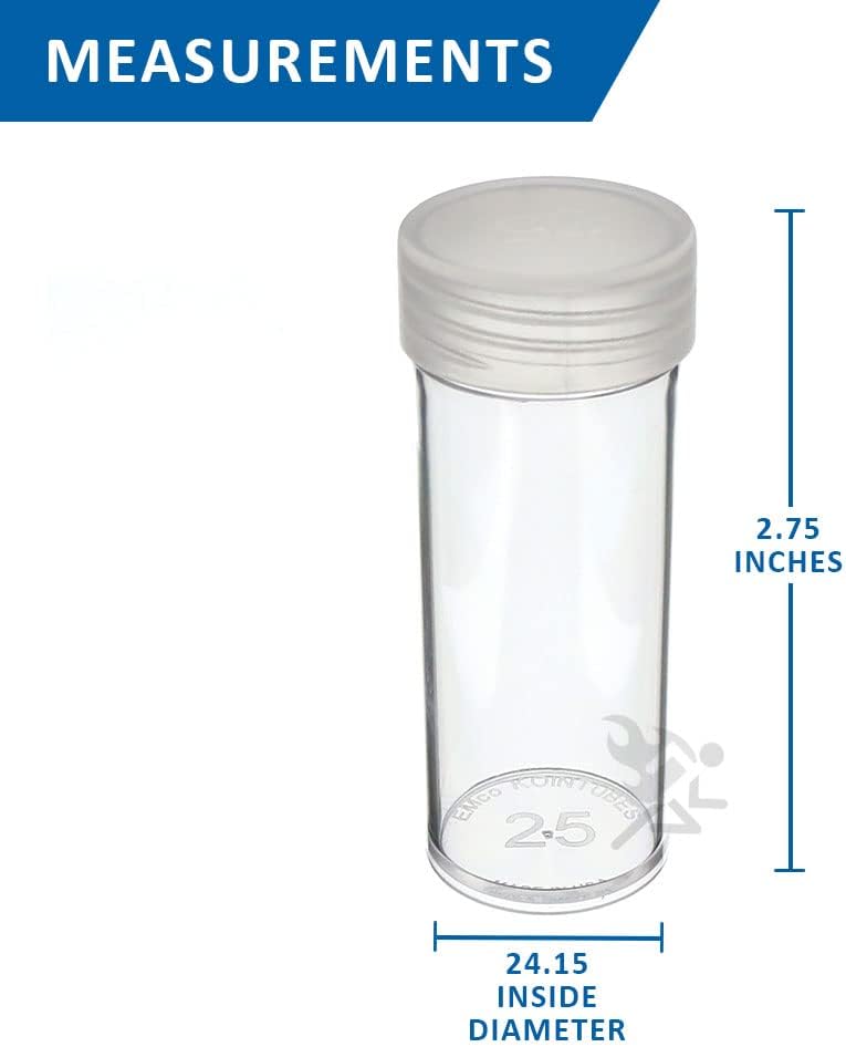 Edgar Marcus 10 soportes redondos de plástico transparente de un cuarto para guardar monedas con tapa de rosca Colombia - Imagen 5