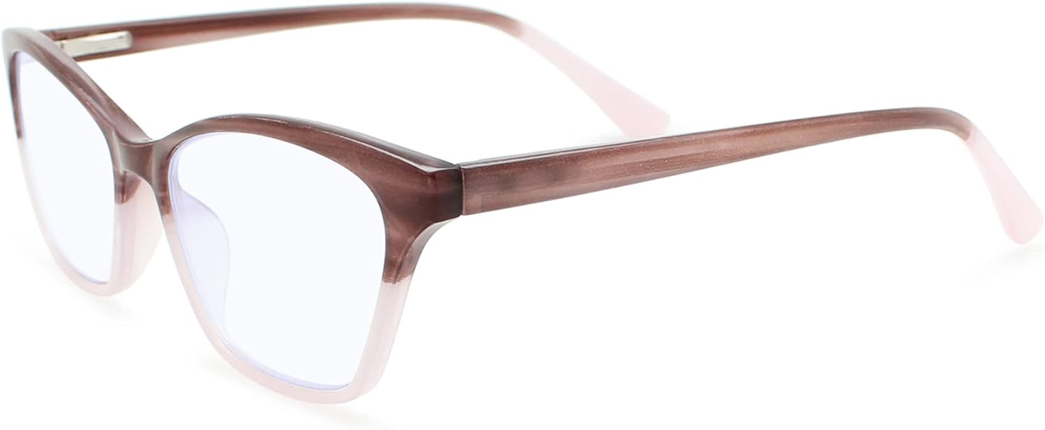 Gafas de lectura de gran tamaño de dos tonos rosa para mujer para lucir elegante, marcos de anteojos de lectura de gran tamaño para mujer, anteojos