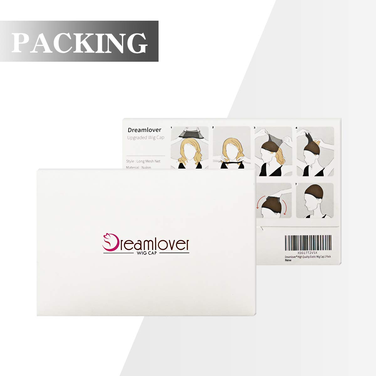 Dreamlover Paquete de 3 gorras de peluca largas mejoradas con extremo abierto, la mejor opción para envolver el cabello largo y corto firmemente,