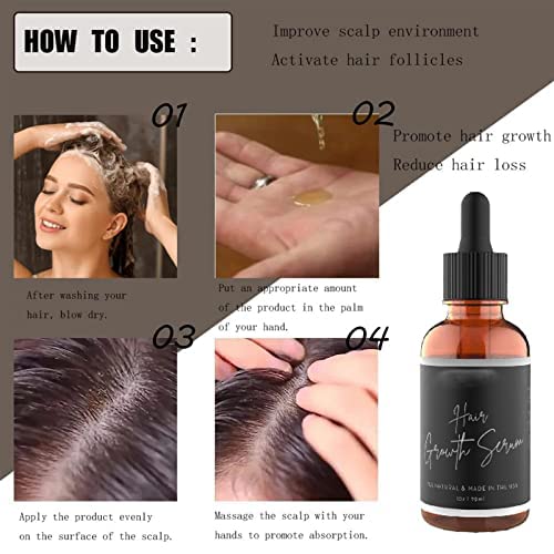 Suero para el crecimiento del cabello para mujeres negras, suero de belleza para el cabello, suero de crecimiento del cabello para mujeres negras (3