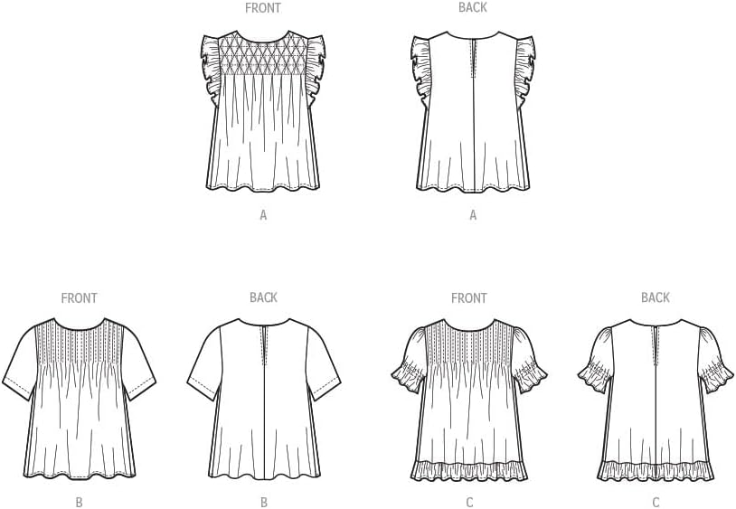 McCall’s Kit de patrones de costura Misses’ Tops, código de diseño M8325, tallas XSM-SML-MED
