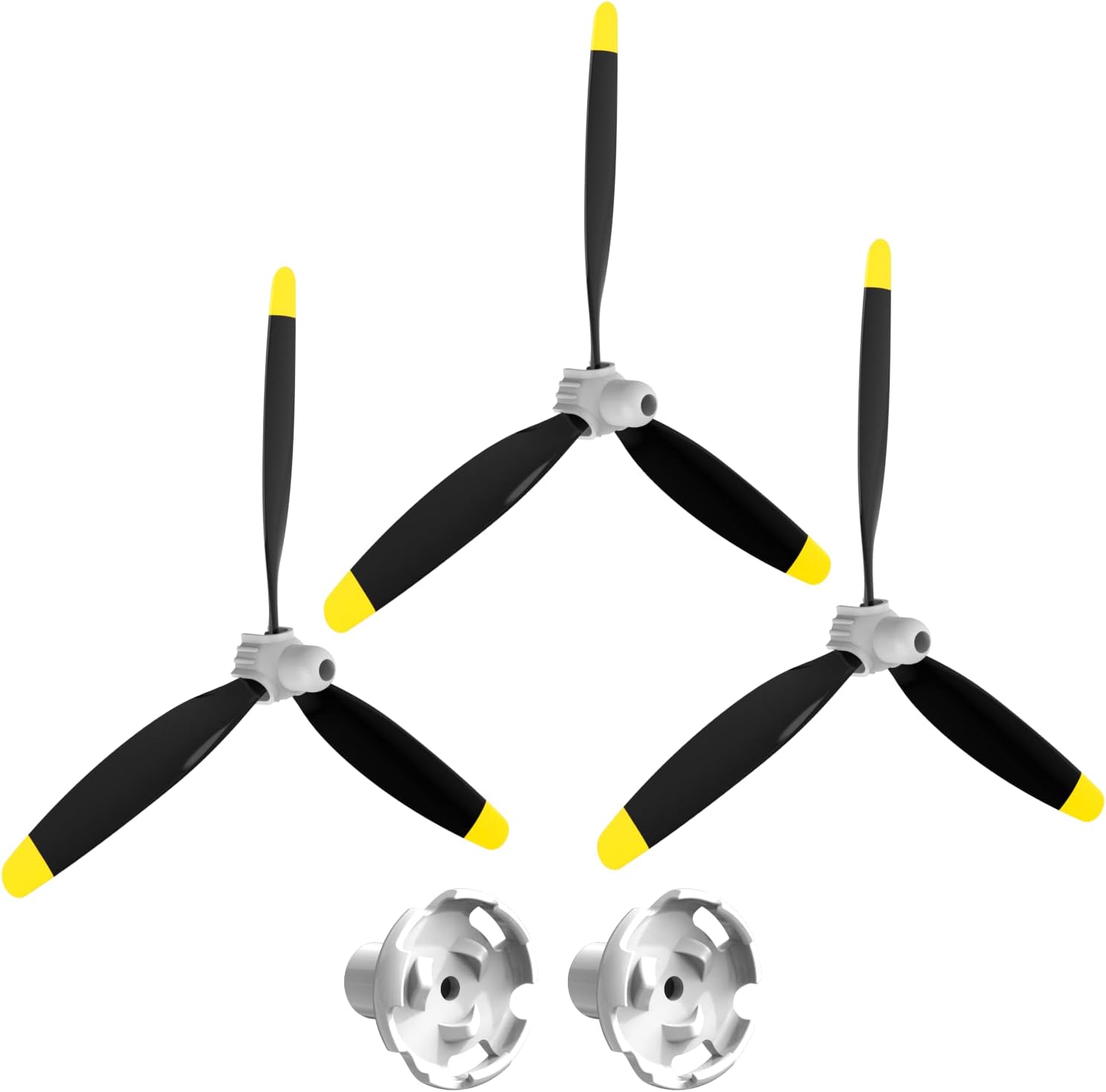 LEAMBE 3 juegos de hélices de avión RC de repuesto compatibles con F4U Corsair y P47 Thunderbolt Control remoto Avión cono de nariz