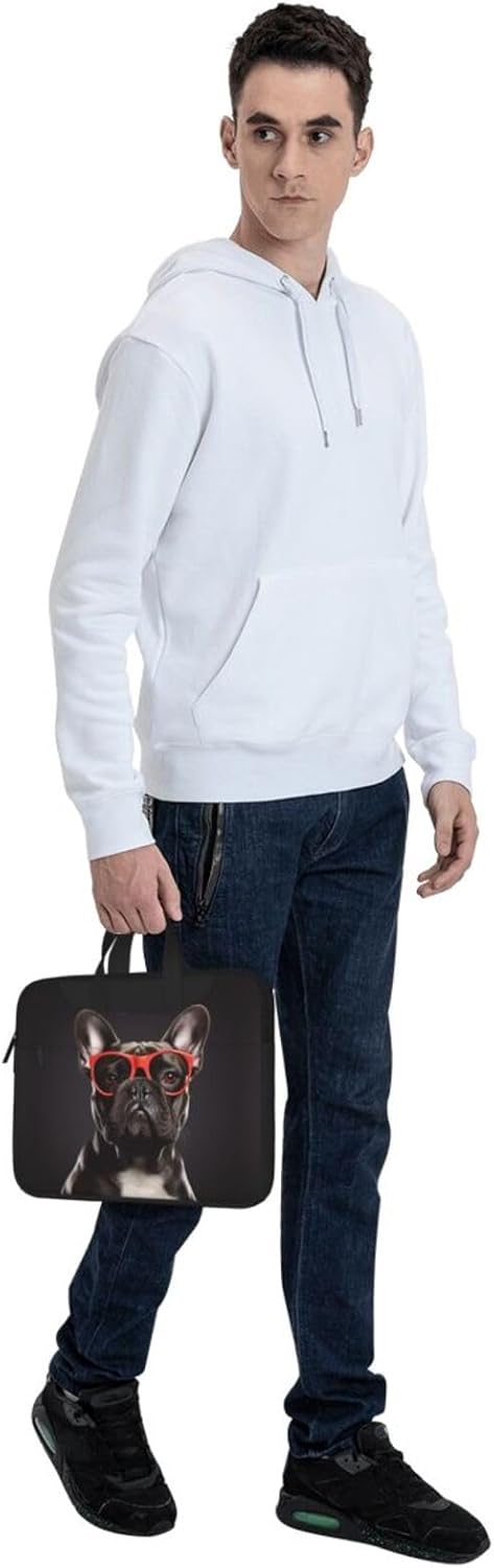 Bulldog Francés Bolsa para computadora portátil Slim Bolsa de hombro portátil Funda para computadora portátil para mujer y hombre