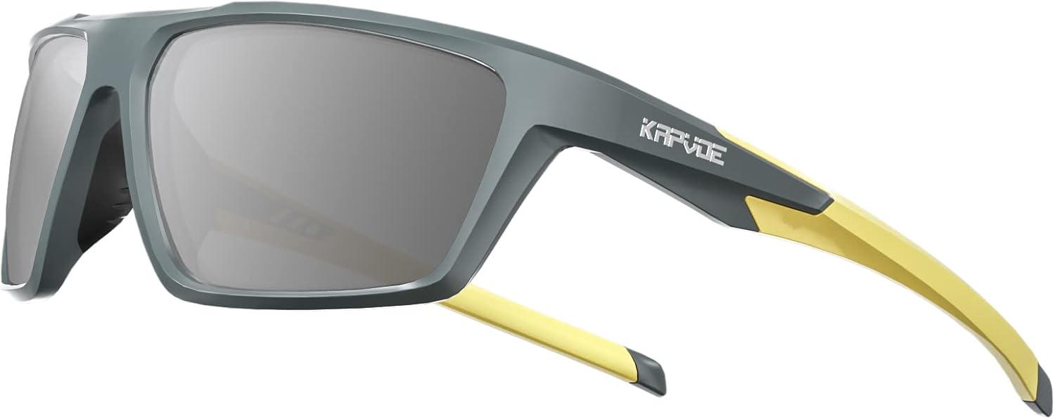 KAPVOE Gafas de sol deportivas polarizadas para hombres y mujeres, para pesca, golf, playa, tiro, correr, trabajo, lentes de sol duraderas de
