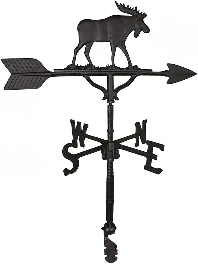 Veleta de 32 pulgadas con adorno de alce negro satinado