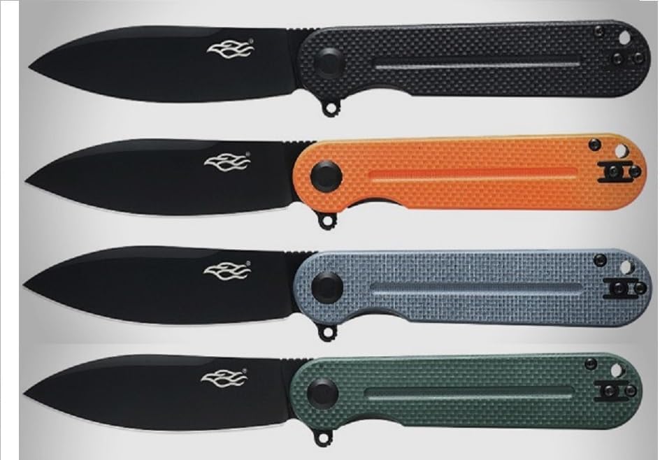 Firebird Ganzo FH922PT-GB – Cuchillo de bolsillo plegable con rodamiento de bolas, D2, hoja negra, G10, mango antideslizante con clip, equipo de