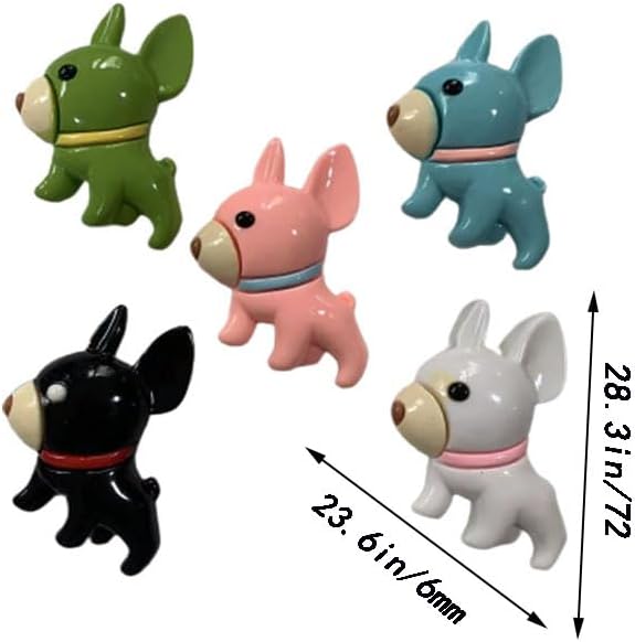 Lurtwais 5 calcomanías magnéticas para nevera con diseño de perro, diseño de animales de dibujos animados, para el hogar, cocina, oficina, pizarra