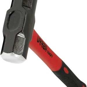 URREA Martillo de trineo  Martillo de perforación de cabeza de acero de 3 libras con cabezal de golpe forjado y mango acolchado de fibra de vidrio URREA Martillo de trineo  Martillo de perforación de cabeza de acero de 3 libras con cabezal de golpe forjado y mango acolchado de fibra de vidrio