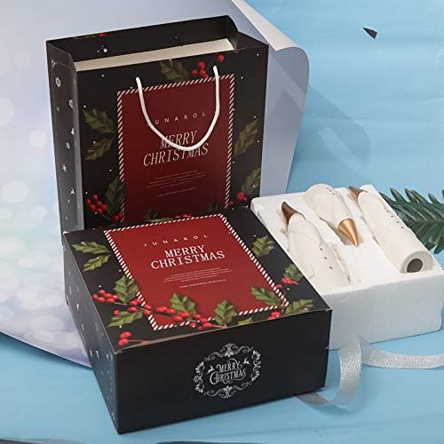 Simplifi-Life – Juego de 3 figuras de Papá Noel (cerámica, hechas a mano), color blanco