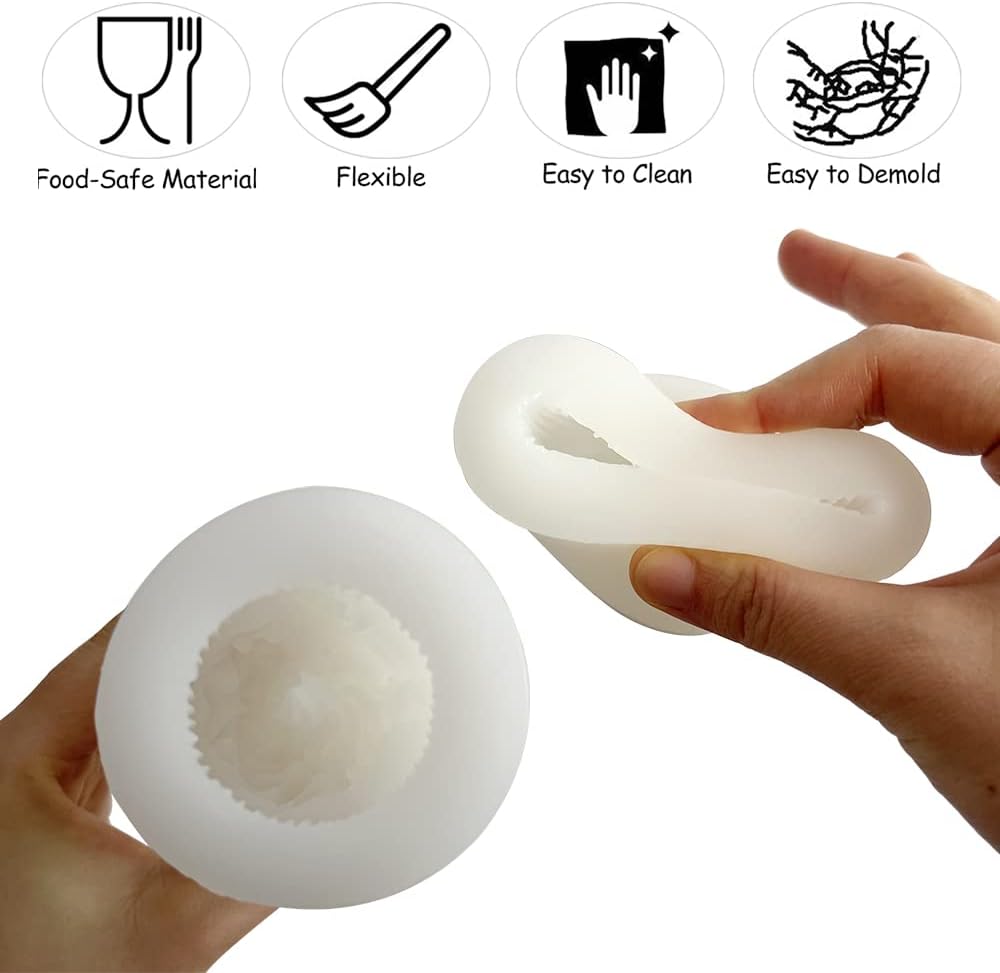 Moldes de jabón de silicona para cupcakes de helado en 3D, moldes de vela en forma de cono de helado, moldes de arcilla, moldes de vela de silicona