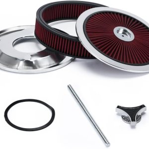 Conjunto de filtro de filtro de aire redondo de 14 x 3 pulgadas con caburetor de tapa de flujo alto compatible con Chevrolet GMC Ford Conjunto de filtro de filtro de aire redondo de 14 x 3 pulgadas con caburetor de tapa de flujo alto compatible con Chevrolet GMC Ford
